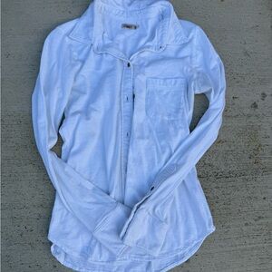 Faherty White Collared Cotton shirt, women’s small